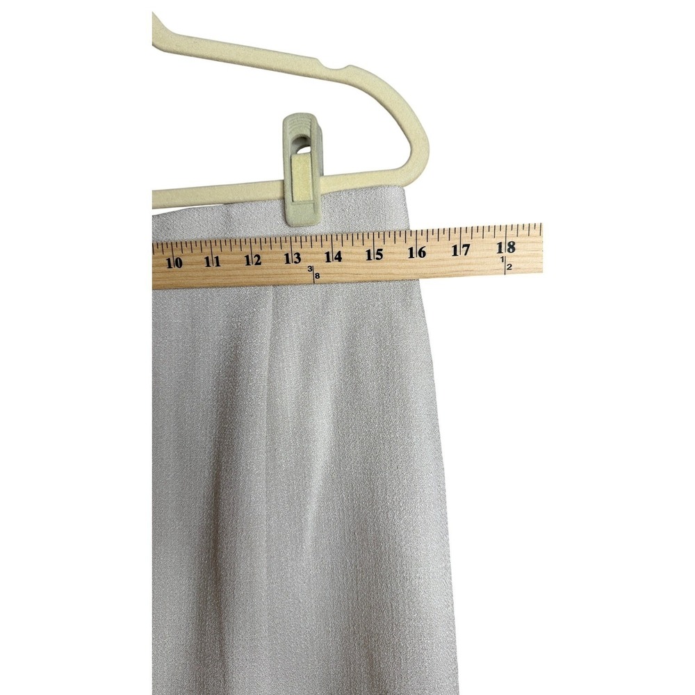 MM.LaFleur Oatmeal Beige Textured Crepe Front Slit Midi Skirt Womens 10 HighRise - Picture 4 of 7